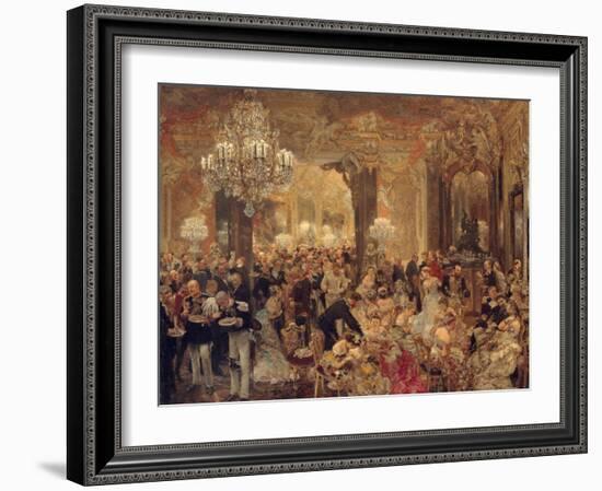 The Dinner at the Ball, 1878-Adolph Friedrich von Menzel-Framed Giclee Print