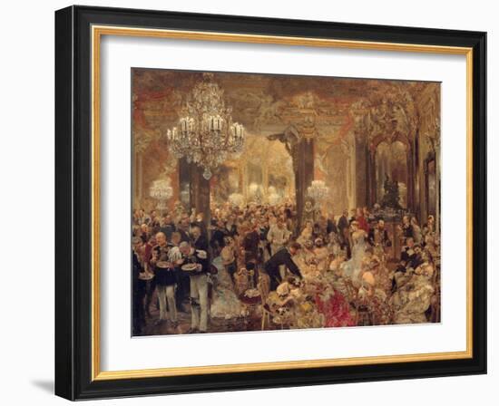 The Dinner at the Ball, 1878-Adolph Friedrich von Menzel-Framed Giclee Print