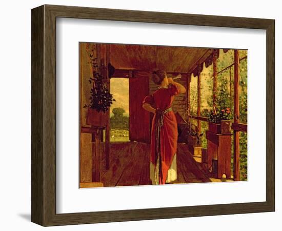 The Dinner Horn, 1873-Winslow Homer-Framed Giclee Print