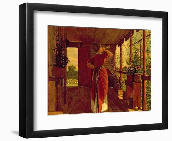 The Dinner Horn, 1873-Winslow Homer-Framed Giclee Print