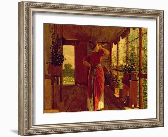 The Dinner Horn, 1873-Winslow Homer-Framed Giclee Print