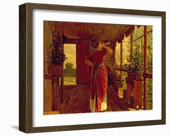 The Dinner Horn, 1873-Winslow Homer-Framed Giclee Print