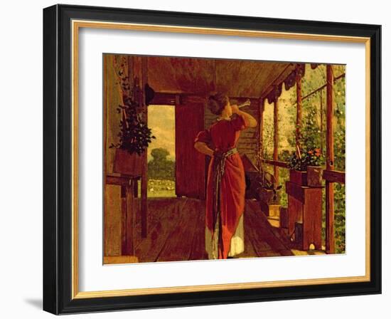 The Dinner Horn, 1873-Winslow Homer-Framed Giclee Print