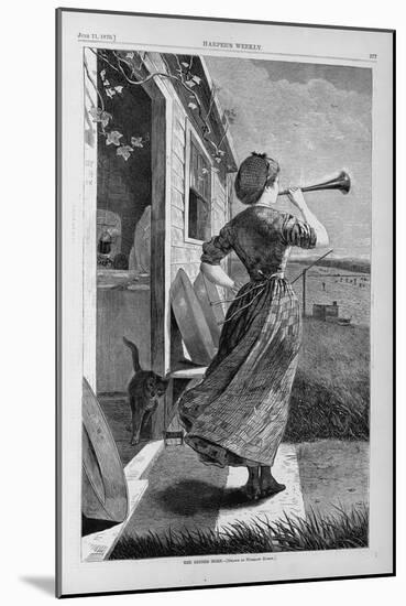 The Dinner Horn. Drawn-Winslow Homer-Mounted Giclee Print