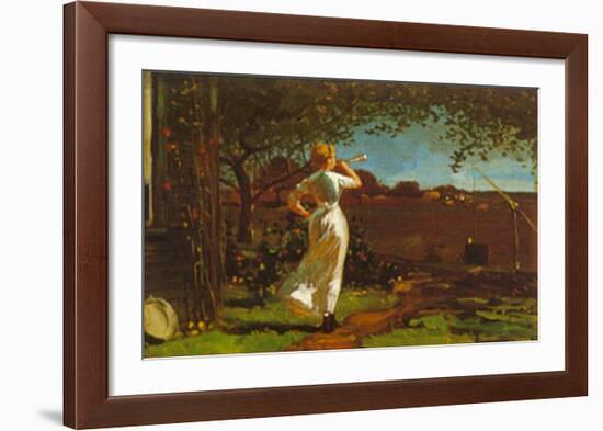 The Dinner Horn-Winslow Homer-Framed Art Print