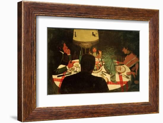 The Dinner, Lighting-Félix Vallotton-Framed Giclee Print