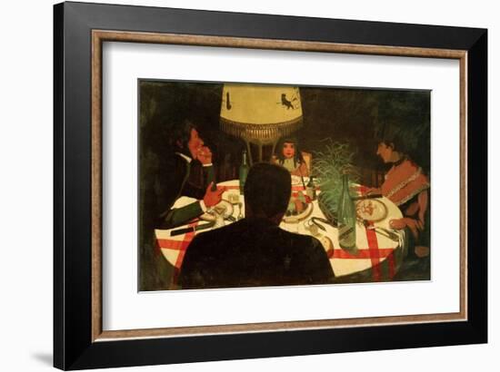 The Dinner, Lighting-Félix Vallotton-Framed Giclee Print