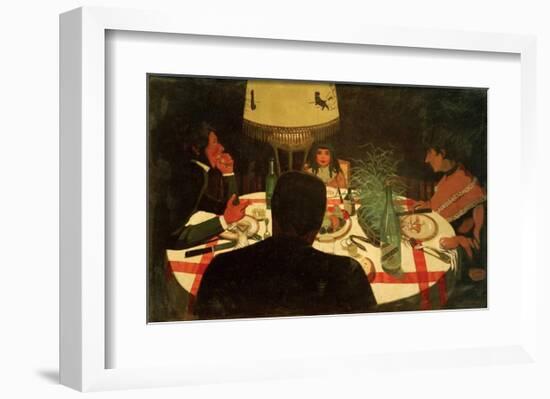 The Dinner, Lighting-Félix Vallotton-Framed Giclee Print