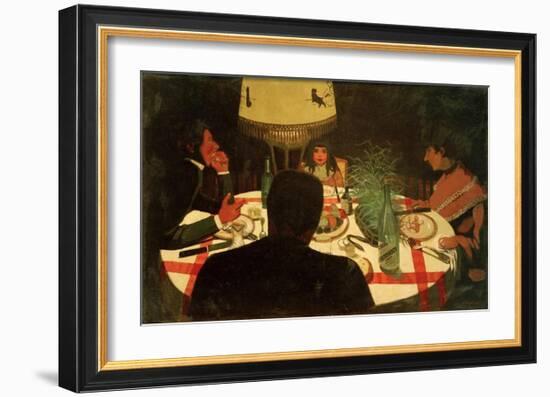 The Dinner, Lighting-Félix Vallotton-Framed Giclee Print