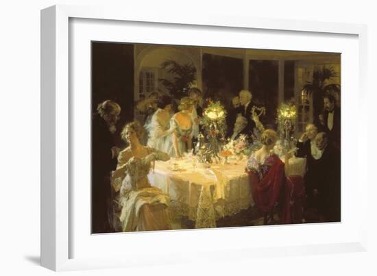 The Dinner Party-Jules-Alexandre Grün-Framed Art Print