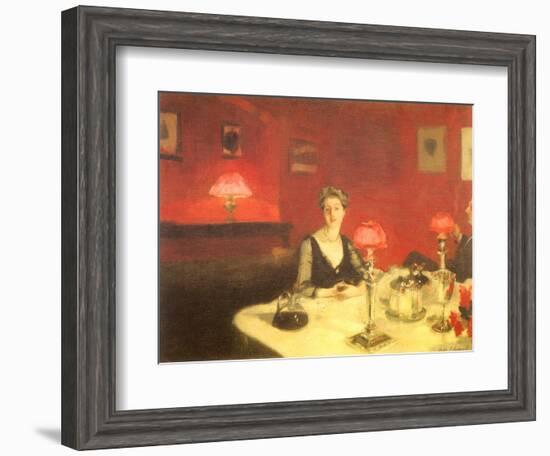 The Dinner Table at Night, 1884-John Singer Sargent-Framed Giclee Print