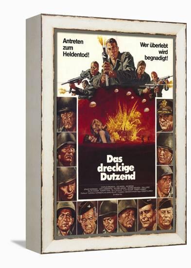 The Dirty Dozen, German Movie Poster, 1967-null-Framed Stretched Canvas