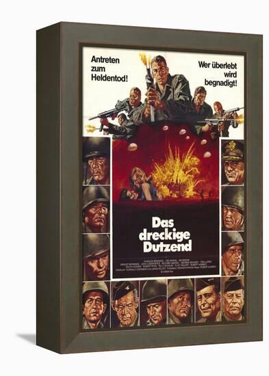 The Dirty Dozen, German Movie Poster, 1967-null-Framed Stretched Canvas