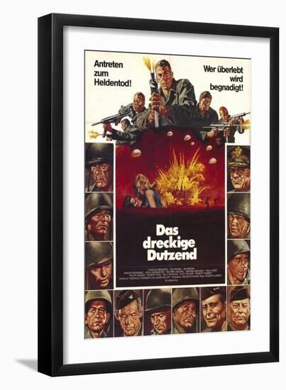 The Dirty Dozen, German Movie Poster, 1967-null-Framed Art Print