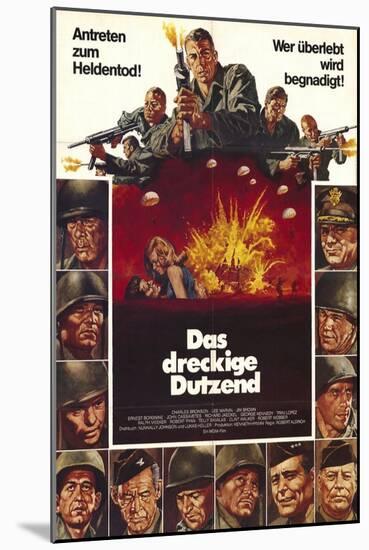 The Dirty Dozen, German Movie Poster, 1967-null-Mounted Art Print