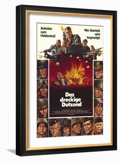 The Dirty Dozen, German Movie Poster, 1967-null-Framed Art Print