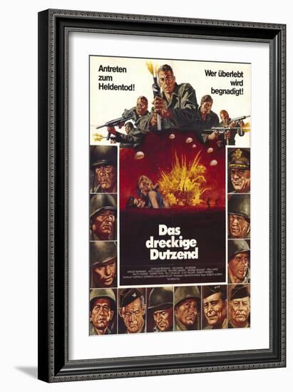 The Dirty Dozen, German Movie Poster, 1967-null-Framed Premium Giclee Print
