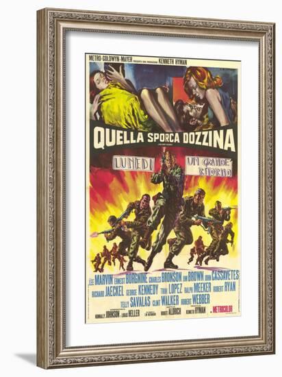 The Dirty Dozen, Italian Movie Poster, 1967-null-Framed Premium Giclee Print