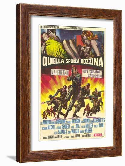 The Dirty Dozen, Italian Movie Poster, 1967-null-Framed Premium Giclee Print