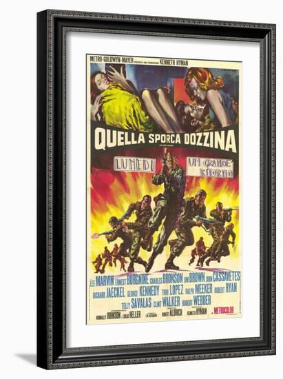The Dirty Dozen, Italian Movie Poster, 1967-null-Framed Premium Giclee Print