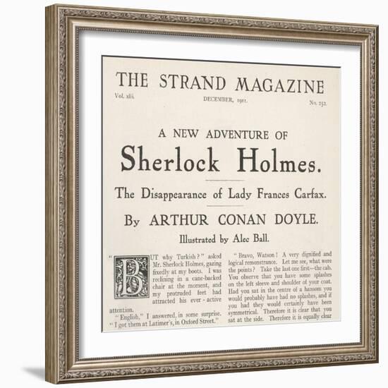 The Disappearance of Lady Frances Carfax Title Page of the Strand Magazine-null-Framed Art Print