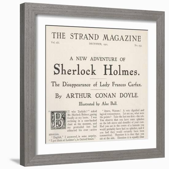 The Disappearance of Lady Frances Carfax Title Page of the Strand Magazine-null-Framed Art Print