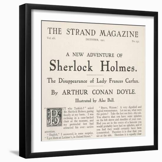 The Disappearance of Lady Frances Carfax Title Page of the Strand Magazine-null-Framed Art Print