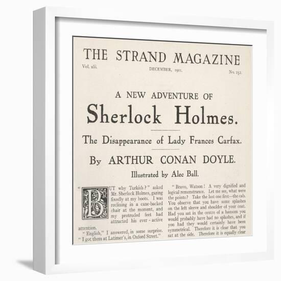 The Disappearance of Lady Frances Carfax Title Page of the Strand Magazine-null-Framed Art Print