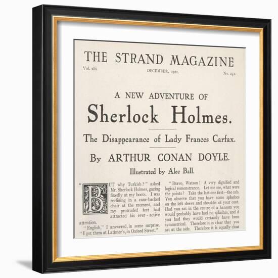 The Disappearance of Lady Frances Carfax Title Page of the Strand Magazine-null-Framed Art Print