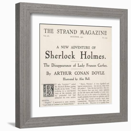 The Disappearance of Lady Frances Carfax Title Page of the Strand Magazine-null-Framed Art Print