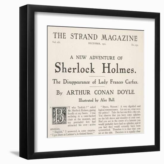 The Disappearance of Lady Frances Carfax Title Page of the Strand Magazine-null-Framed Art Print