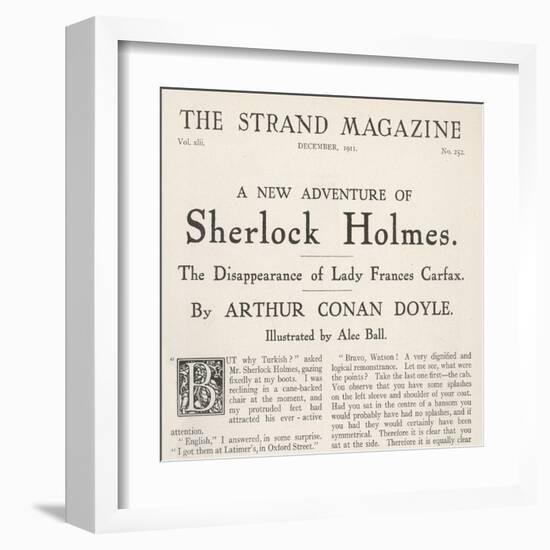 The Disappearance of Lady Frances Carfax Title Page of the Strand Magazine-null-Framed Art Print