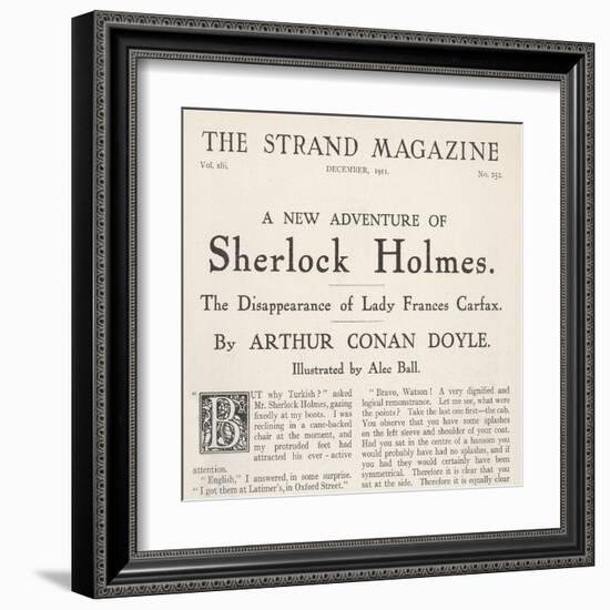 The Disappearance of Lady Frances Carfax Title Page of the Strand Magazine-null-Framed Art Print