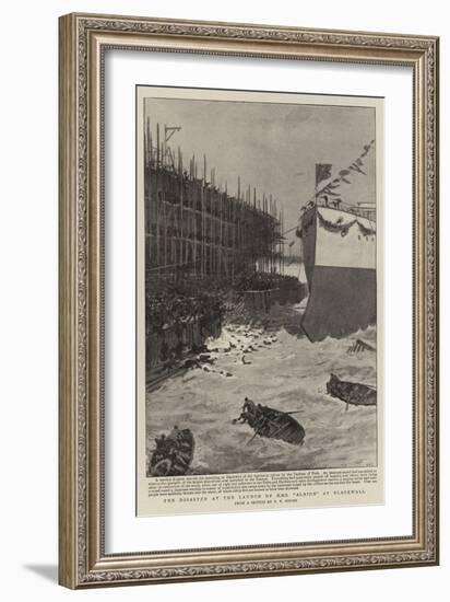 The Disaster at the Launch of the H M S Albion at Blackwall-null-Framed Giclee Print