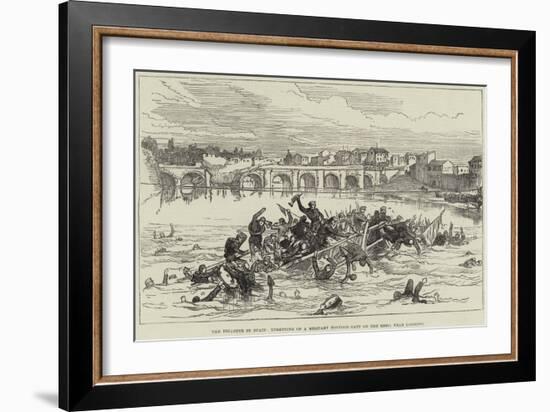 The Disaster in Spain, Upsetting of a Military Pontoon-Raft on the Ebro, Near Logrono-null-Framed Giclee Print