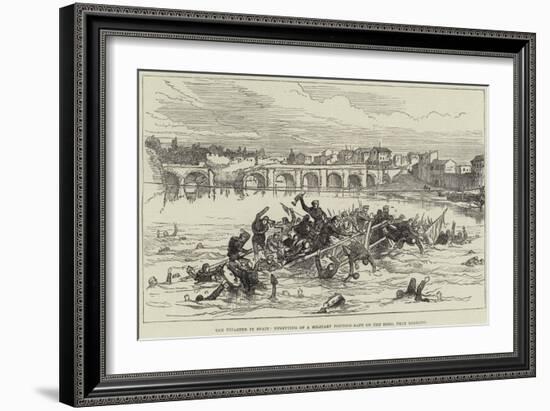 The Disaster in Spain, Upsetting of a Military Pontoon-Raft on the Ebro, Near Logrono-null-Framed Giclee Print