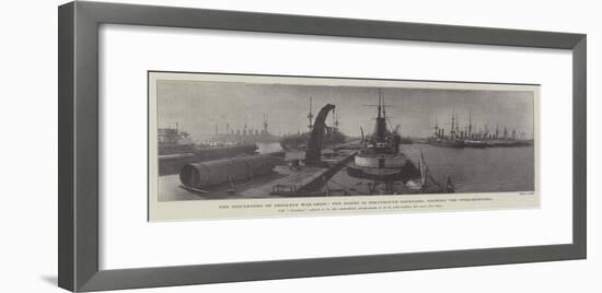 The Discarding of Obsolete War-Ships, the Basins in Portsmouth Dockyard, Showing the Overcrowding-null-Framed Giclee Print