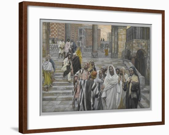 The Disciples Admire the Buildings of the Temple-James Tissot-Framed Giclee Print