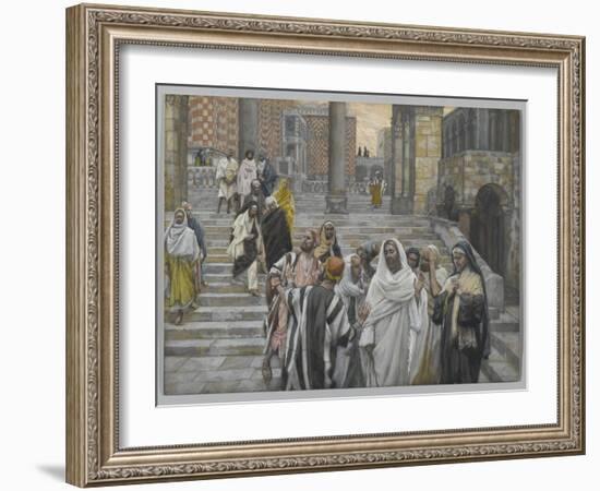 The Disciples Admire the Buildings of the Temple-James Tissot-Framed Giclee Print