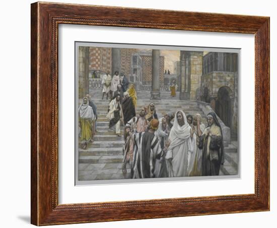 The Disciples Admire the Buildings of the Temple-James Tissot-Framed Giclee Print