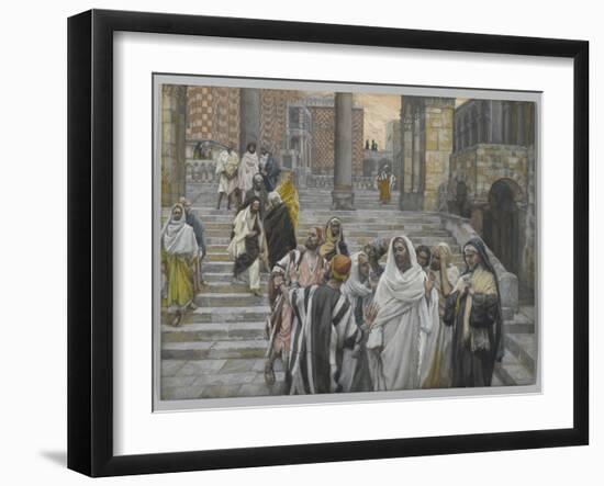 The Disciples Admire the Buildings of the Temple-James Tissot-Framed Giclee Print