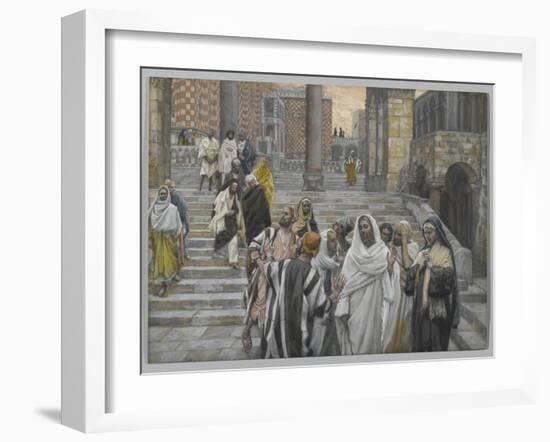 The Disciples Admire the Buildings of the Temple-James Tissot-Framed Giclee Print