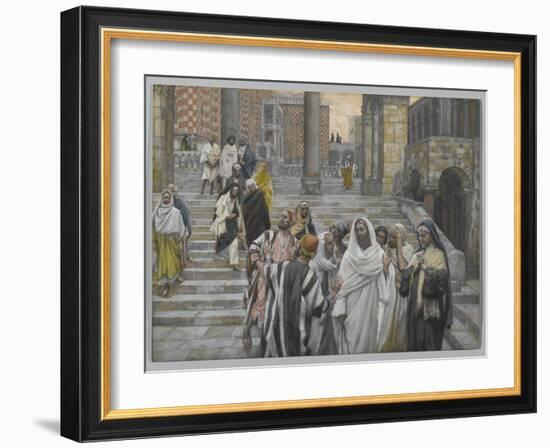 The Disciples Admire the Buildings of the Temple-James Tissot-Framed Giclee Print