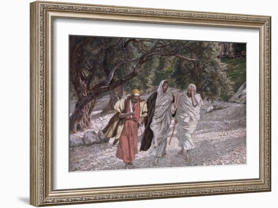 The Disciples on the Road to Emmaus, Illustration for 'The Life of Christ', C.1884-96-James Tissot-Framed Giclee Print