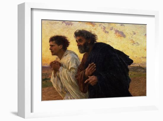 The Disciples Peter and John Running to Sepulchre on the Morning of the Resurrection, circa 1898-Eugene Burnand-Framed Giclee Print