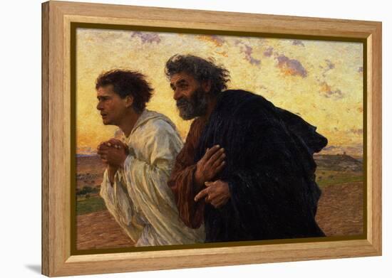 The Disciples Peter and John Running to Sepulchre on the Morning of the Resurrection, circa 1898-Eugene Burnand-Framed Premier Image Canvas