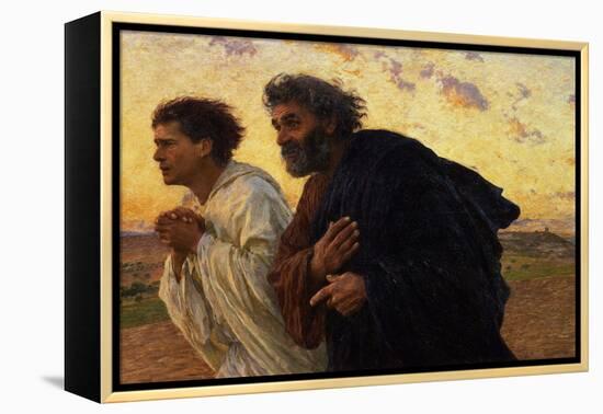 The Disciples Peter and John Running to Sepulchre on the Morning of the Resurrection, circa 1898-Eugene Burnand-Framed Premier Image Canvas