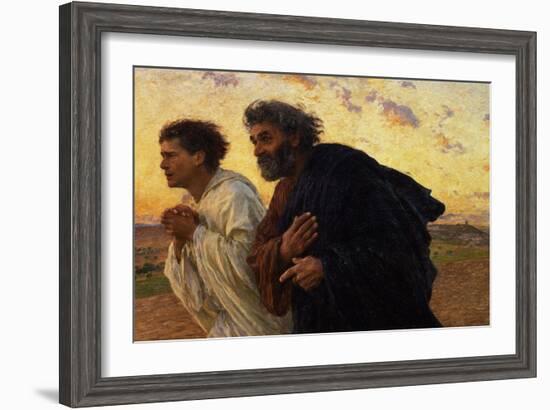 The Disciples Peter and John Running to Sepulchre on the Morning of the Resurrection, circa 1898-Eugene Burnand-Framed Giclee Print