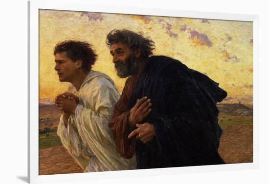 The Disciples Peter and John Running to Sepulchre on the Morning of the Resurrection, circa 1898-Eugene Burnand-Framed Premium Giclee Print