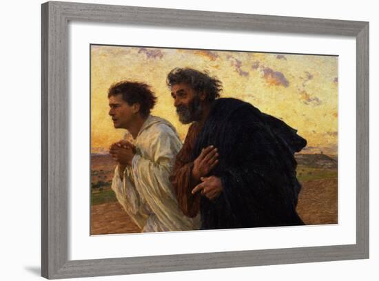 The Disciples Peter and John Running to Sepulchre on the Morning of the Resurrection, circa 1898-Eugene Burnand-Framed Giclee Print